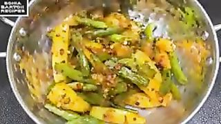 Beans Aloo Masala Fry Recipe ♥️♥️♥️