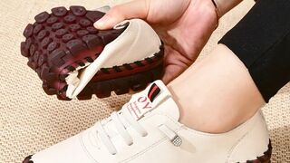 Sneakers Women Shoes Leather Loafers Shoes for Women Comfortable Slip on Shoes Hand Sewing Thread Mom Shoes