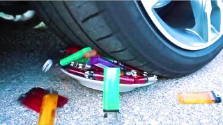 Esmagando coisas crocantes e macias de carro! EXPERIMENT CAR vs Cubos de Rubik 2