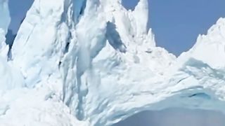 Crashing snow ice bridge