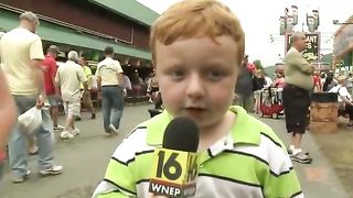 Awesome kid steals the show during interview