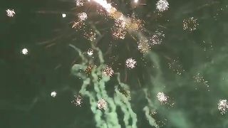 Amazing fireworks display night celebrate