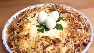 Салат на новый год"Гнездо"
