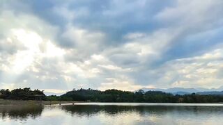 Amazing sunset captured near the lake