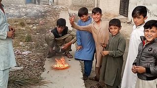 Childrens playing in the village