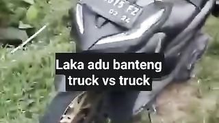 truck vs truck bullfighting incident #viral
