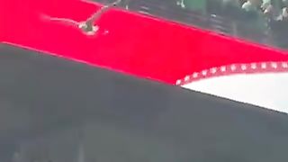 Trained Eagle greets fans