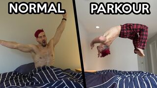 Parkour vs Nomarl people in real life