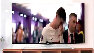 انهيار رونالدو بالبكاء بعد فوز منتخب المغرب