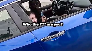 Bike broke his mirror so he tried to hit him