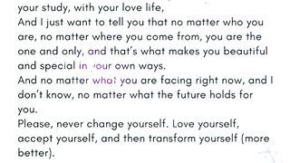 Motivational words: just be you