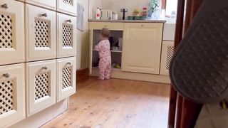 Sneaky Baby Feeds Her Huskies Snacks Without Dad Knowing!????. [HIDDEN CAM!!]
