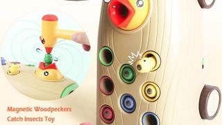 Game Knocking Feeding Toys Toddler Magnetic Bird Catch Bugs Pulling Car Musical Woodpecker 5 In 1 Function Early Educational Toy