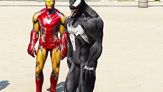 GTA 5 - Superhero vs Venom Car Crush Challenge who is the Powerful  #gta5 #challenge