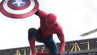 Spiderman and iron man avengers fight scene