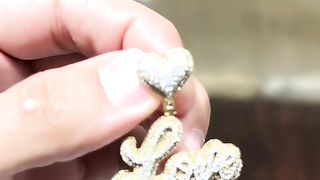 Real Gold & Natural Diamond Love Pendant