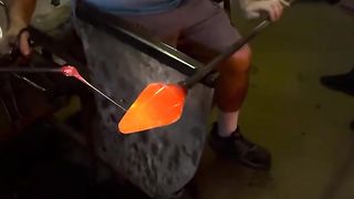Giant GLASS FLOWER - GLASSBLOWING w_ Newt Glass_ Scottsdale, AZ.