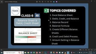 Adv MS Excel Class 10 Balance Sheet Live Class | TLCC