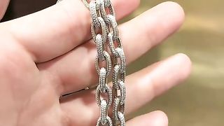 Real Diamond Hermes Link Chain & Shark Pendant