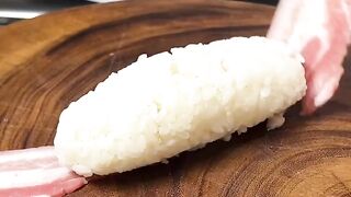 Pork wrapped rice ball