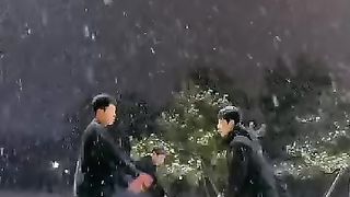 Enjoying ice stund in winter