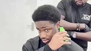 The customer cut his OWN HAIR ???? don't come back again huh