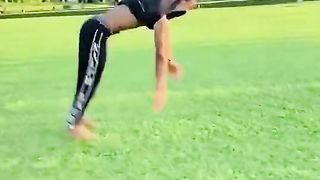 back jump very beautifully