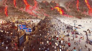 Horrible today: Lava At Speed 150 km/hour Threaten Capital City.After big Explosion Iceland Volcano