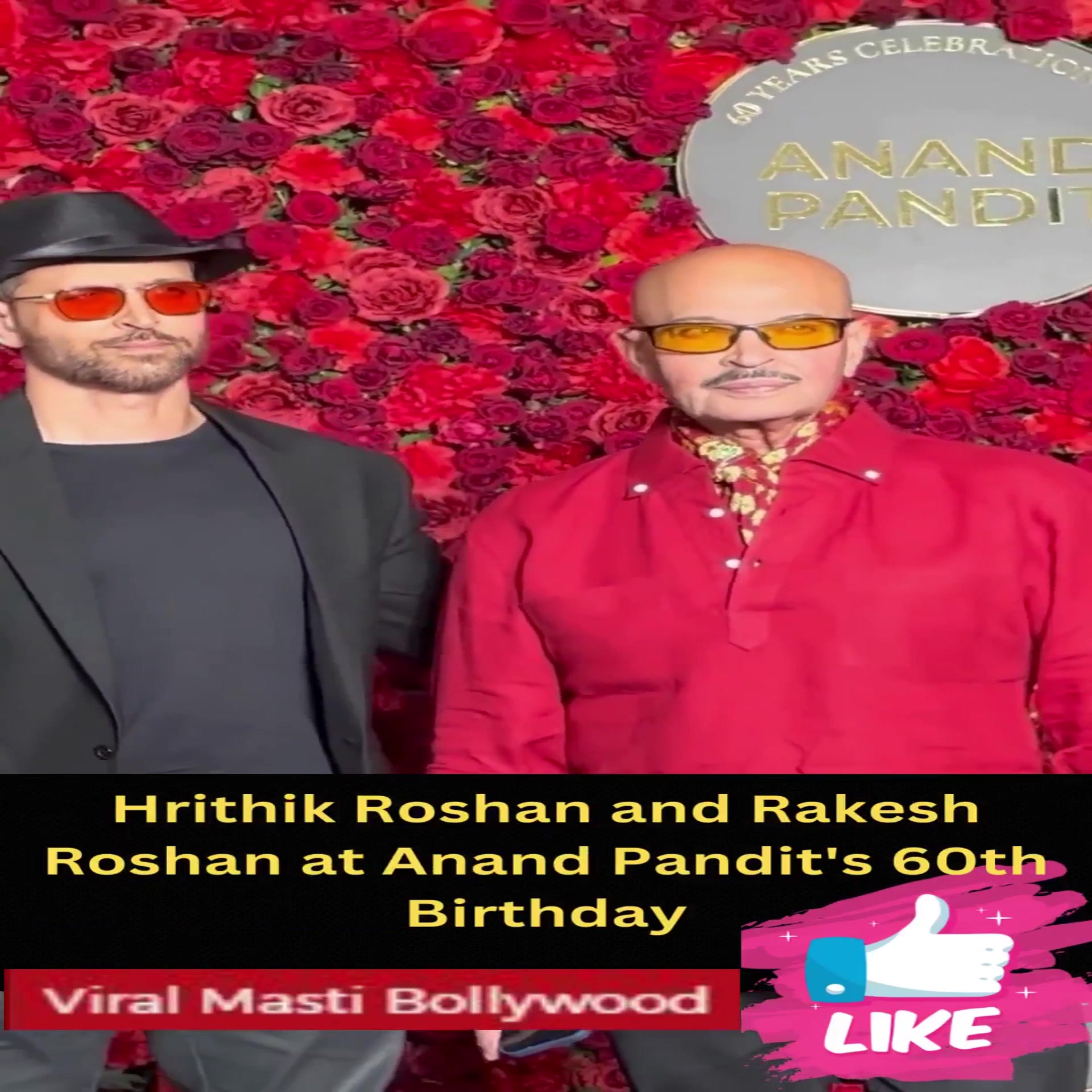 Hrithik Roshan and Rakesh Roshan at Anand Pandit's 60th Birthday 