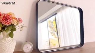 Black Bathroom Mirror 26"x32" Wall
