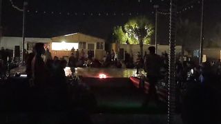 Fire show in desert