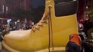 People loading up the city’s official shoe