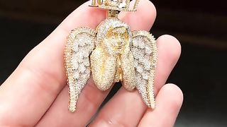Real Gold & Natural Diamond 1017 Angel Pendant
