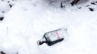 We drink and snack on snow