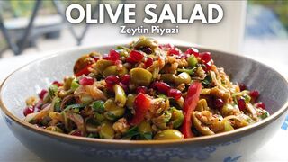 Healthy and Tangy Turkish Green Olives Salad
