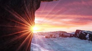 Cliff rocks sunrise