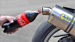 EXPERIMENT COCA COLA IN 100°C MOTORCYCLE EXHAUST