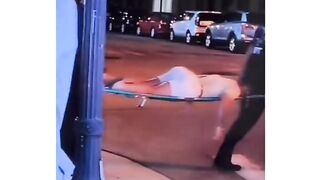 Man staring at dude in stretcher