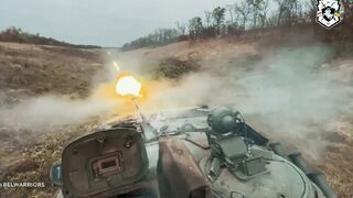 Belarusians fighting for Ukraine show off captured Russian BMP-2 fighting vehicle