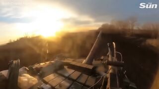 Incredible footage shows Ukrainian tank wiping out Russian troops