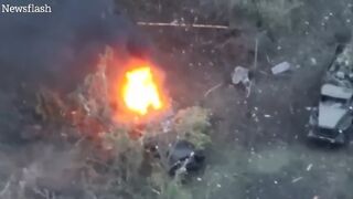 Ukrainian troops destroy Russian infantry fighting vehicles in Donetsk