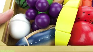 Fun Learning Names of Fruit and Vegetables Wooden Toys Cutting Fruit Education videos Fun for Kids