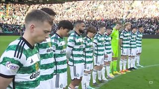 Celtic fans during the minute silence for Remembrance day