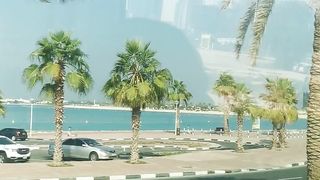 Riding bus in Dubai