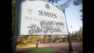 Anti-Modi and pro-Khalistan slogans on temple walls in America