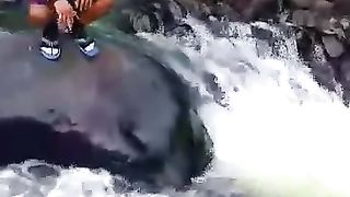 River side with friends