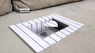 Easy 3D drawing art on pepper