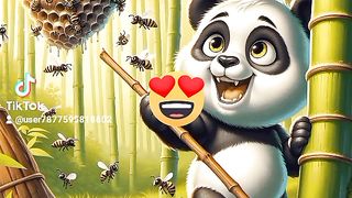 Joking crazy panda