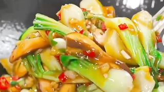Tumis pakcoy jamur kancing
