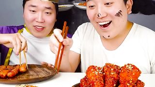 Spicy Food Challenge Fire spicy Mushrooms, Chicken, Mukbang _ TikTok Funny Videos _ HUBA #shorts